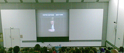 Hörsaal 166 während der Videokonferenz (Foto:RZ)